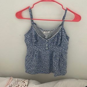 john galt Blue button  tank top